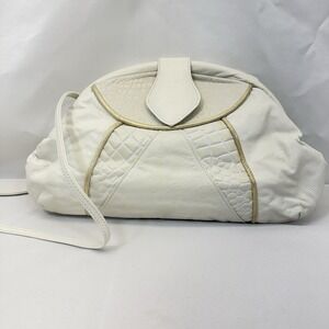 Vintage‎ NWOT Fifth Avenue Purse White Gold Trim Leather Patchwork Shoulder Bag
